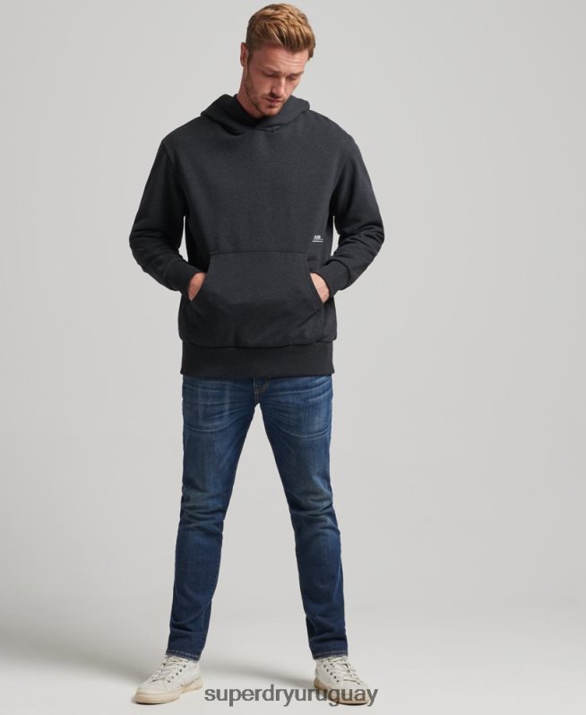 uy Superdry hombres sudadera con capucha micro mid negro DT2N8Z5008 ropa
