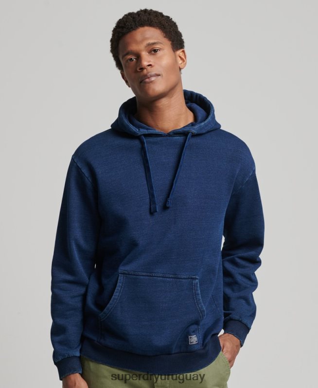 uy Superdry hombres sudadera con capucha índigo vintage azul oscuro DT2N8Z802 ropa