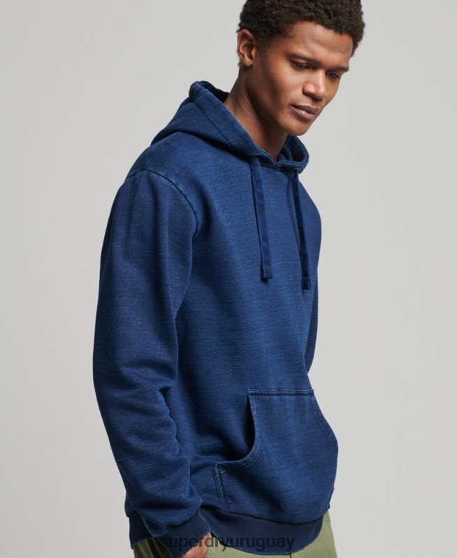 uy Superdry hombres sudadera con capucha índigo vintage azul oscuro DT2N8Z802 ropa