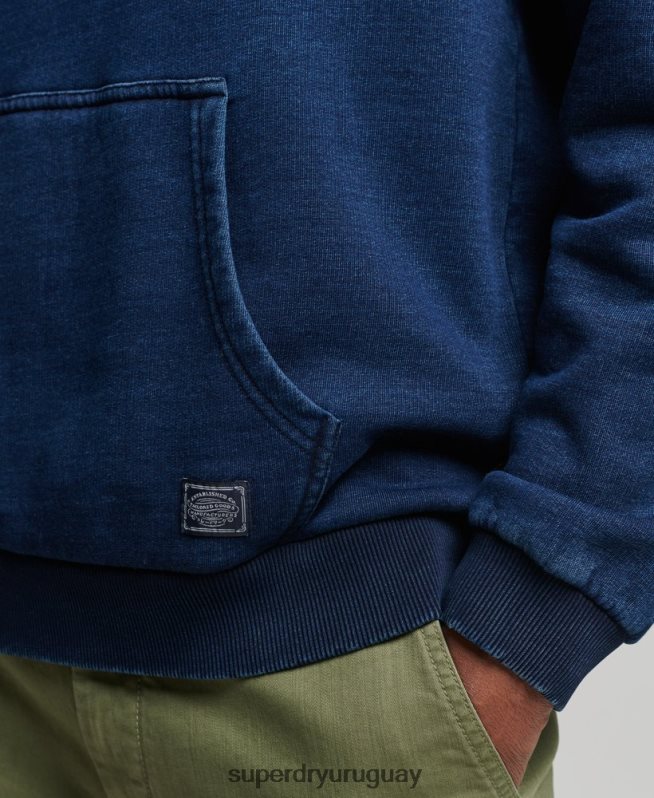 uy Superdry hombres sudadera con capucha índigo vintage azul oscuro DT2N8Z802 ropa