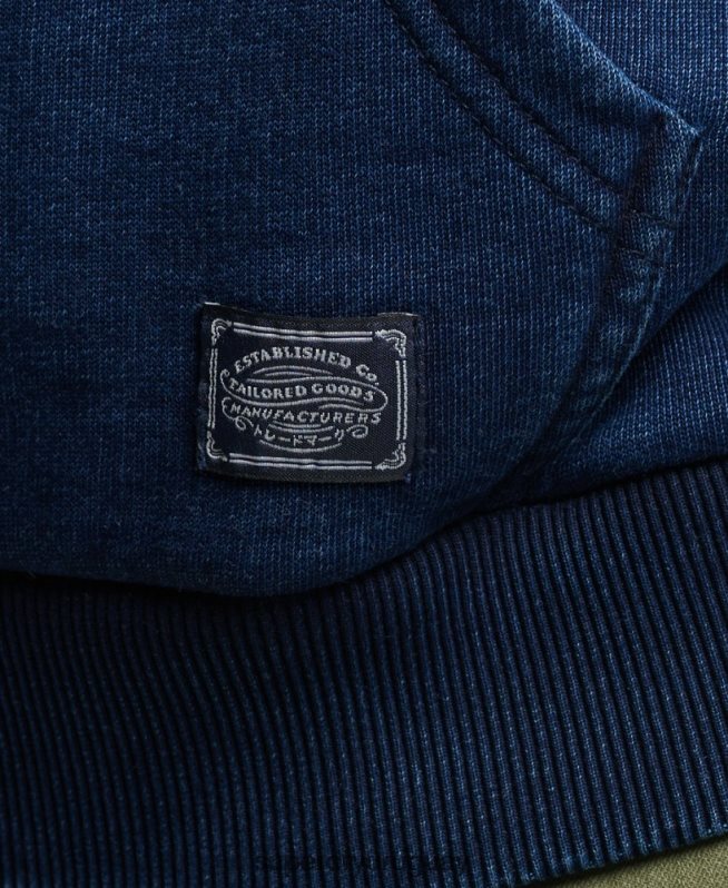 uy Superdry hombres sudadera con capucha índigo vintage azul oscuro DT2N8Z802 ropa