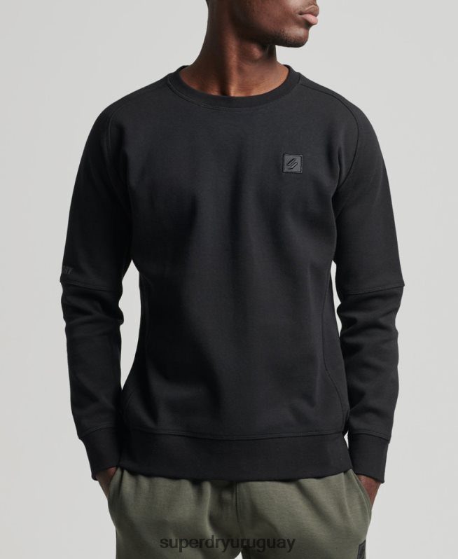 uy Superdry hombres sudadera con capucha negro DT2N8Z5043 ropa