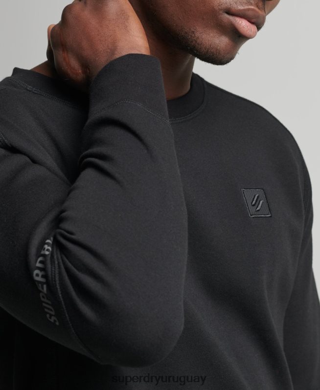 uy Superdry hombres sudadera con capucha negro DT2N8Z5043 ropa