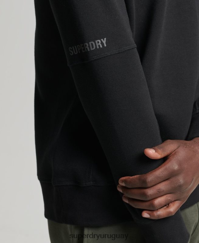 uy Superdry hombres sudadera con capucha negro DT2N8Z5043 ropa