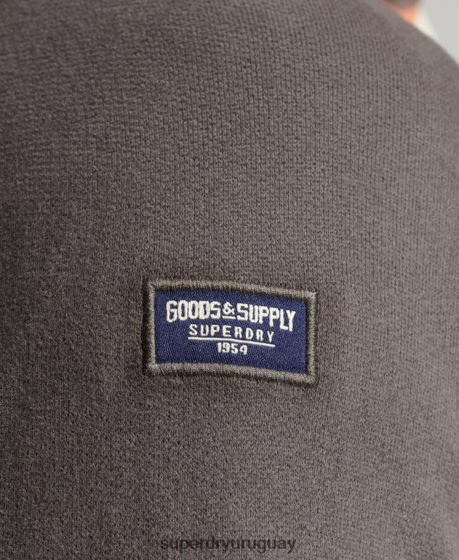 uy Superdry hombres sudadera con capucha raglán clásica americana con logo vintage naranja DT2N8Z832 ropa