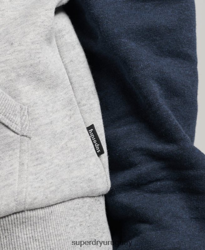 uy Superdry hombres sudadera con capucha raglán clase cooper gris DT2N8Z595 ropa