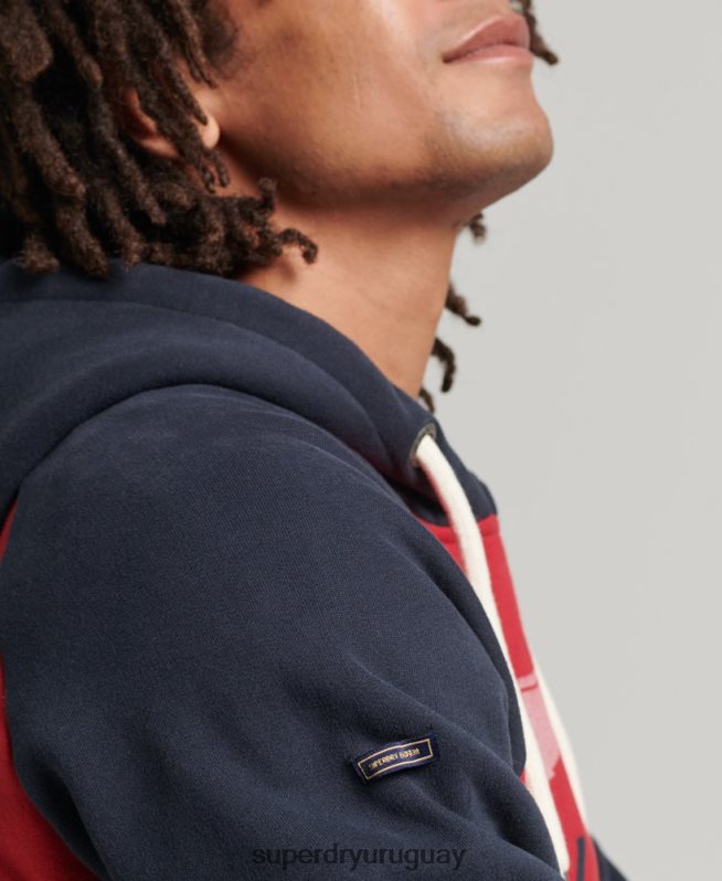 uy Superdry hombres sudadera con capucha raglán vintage achilles rojo DT2N8Z582 ropa