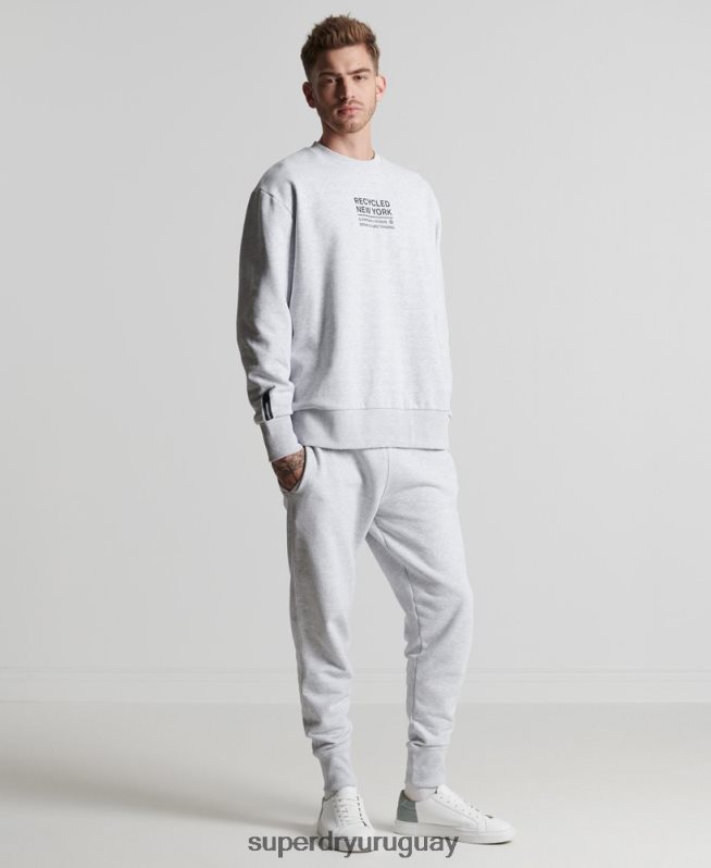 uy Superdry hombres sudadera con capucha reciclada gris claro DT2N8Z5055 ropa