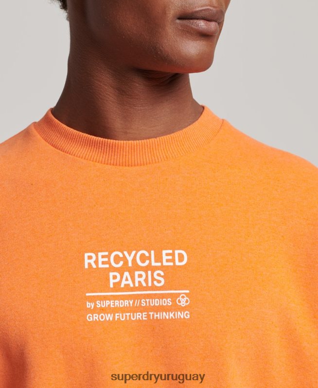 uy Superdry hombres sudadera con capucha reciclada naranja DT2N8Z830 ropa