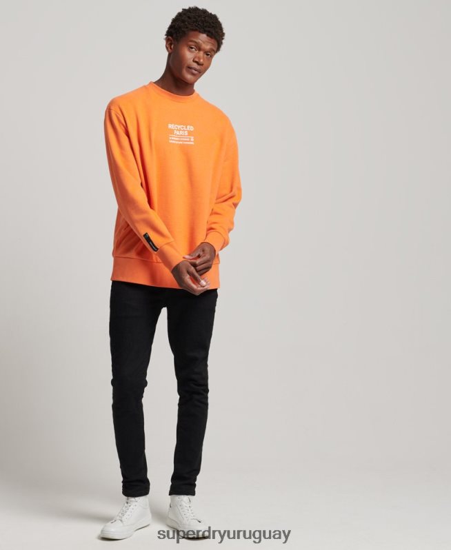 uy Superdry hombres sudadera con capucha reciclada naranja DT2N8Z830 ropa