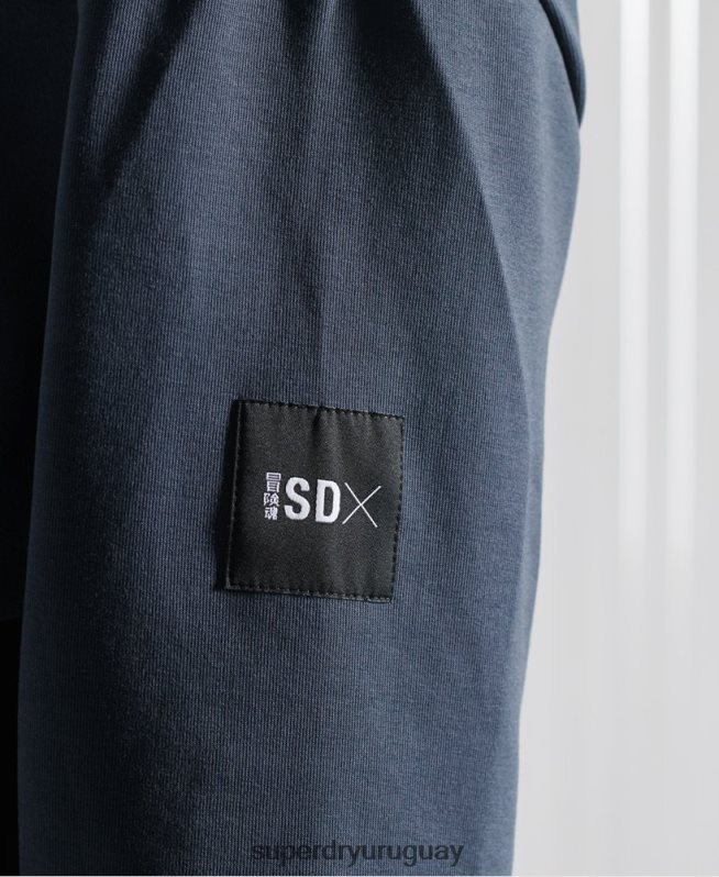 uy Superdry hombres sudadera con capucha sdx box drop de edición limitada azul oscuro DT2N8Z896 ropa