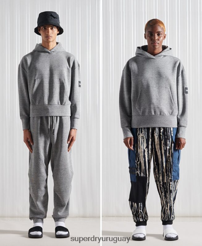 uy Superdry hombres sudadera con capucha sdx box drop de edición limitada gris DT2N8Z874 ropa