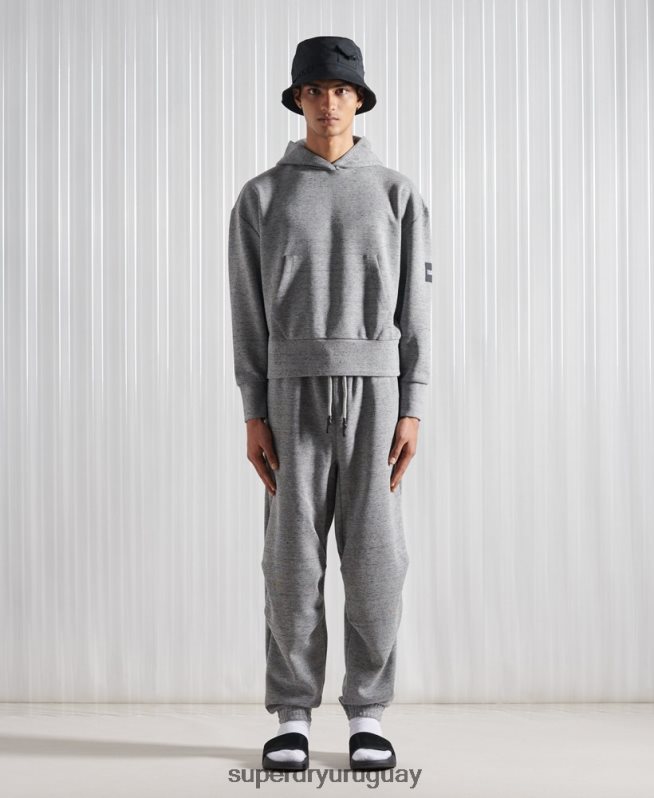 uy Superdry hombres sudadera con capucha sdx box drop de edición limitada gris DT2N8Z874 ropa