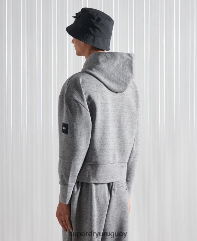 uy Superdry hombres sudadera con capucha sdx box drop de edición limitada gris DT2N8Z874 ropa