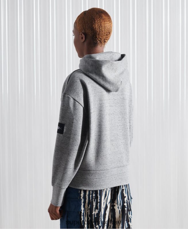 uy Superdry hombres sudadera con capucha sdx box drop de edición limitada gris DT2N8Z874 ropa