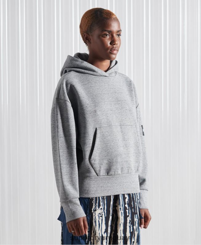 uy Superdry hombres sudadera con capucha sdx box drop de edición limitada gris DT2N8Z874 ropa