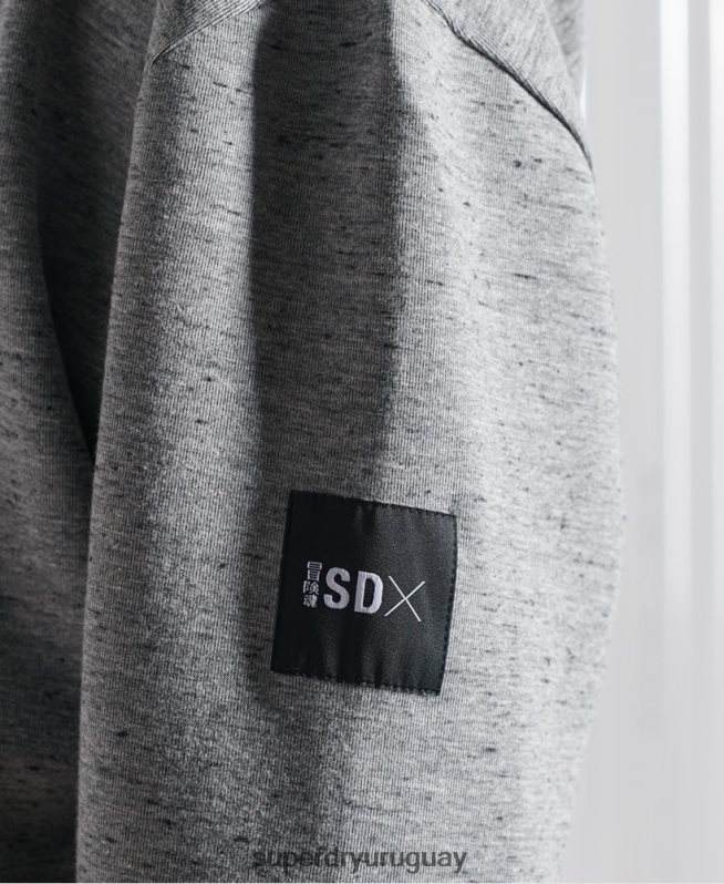 uy Superdry hombres sudadera con capucha sdx box drop de edición limitada gris DT2N8Z874 ropa