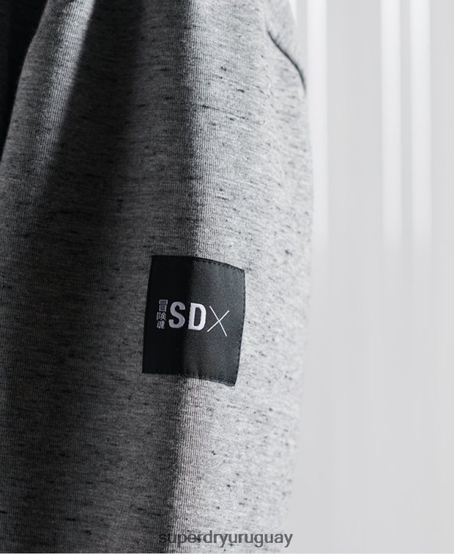uy Superdry hombres sudadera con capucha sdx box drop de edición limitada gris DT2N8Z874 ropa