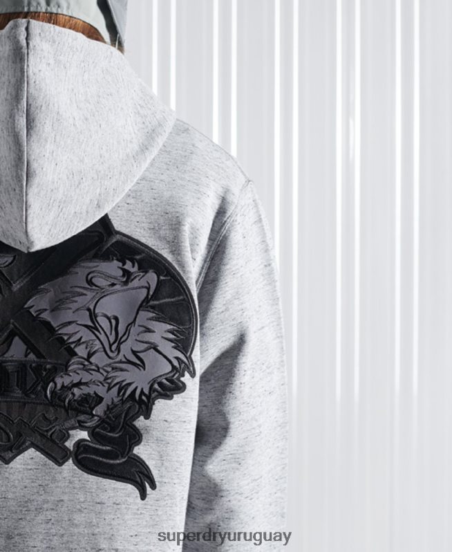 uy Superdry hombres sudadera con capucha sdx nyc de edición limitada gris DT2N8Z875 ropa