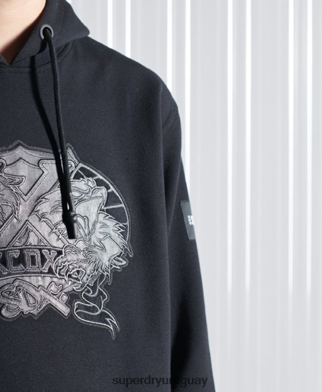 uy Superdry hombres sudadera con capucha sdx nyc de edición limitada negro DT2N8Z5237 ropa