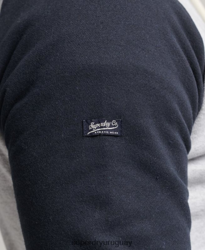 uy Superdry hombres sudadera con capucha universitaria con guión gris DT2N8Z851 ropa