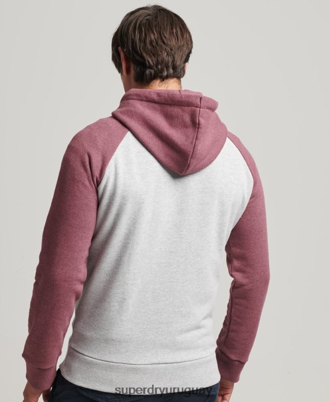 uy Superdry hombres sudadera con capucha universitaria con guión gris DT2N8Z880 ropa