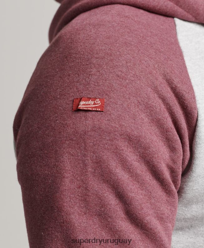 uy Superdry hombres sudadera con capucha universitaria con guión gris DT2N8Z880 ropa
