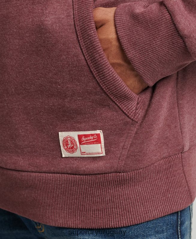 uy Superdry hombres sudadera con capucha universitaria estilo script vintage rojo DT2N8Z5167 ropa