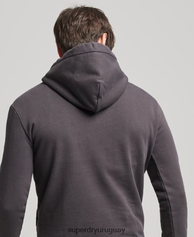 uy Superdry hombres sudadera con capucha vintage con motivo del centro marrón DT2N8Z5028 ropa