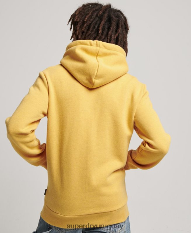 uy Superdry hombres sudadera con capucha vintage cooper class en relieve amarillo DT2N8Z692 ropa
