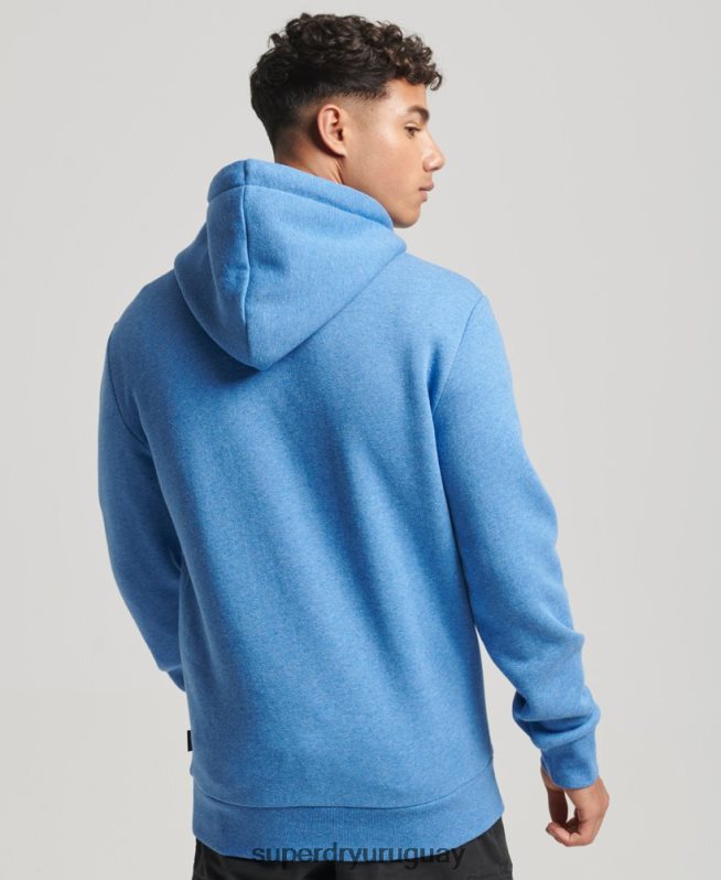 uy Superdry hombres sudadera con capucha vintage cooper class en relieve azul DT2N8Z798 ropa