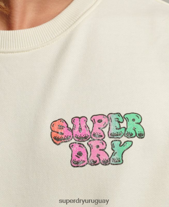 uy Superdry hombres sudadera con capucha vintage into the woods blanco DT2N8Z5139 ropa