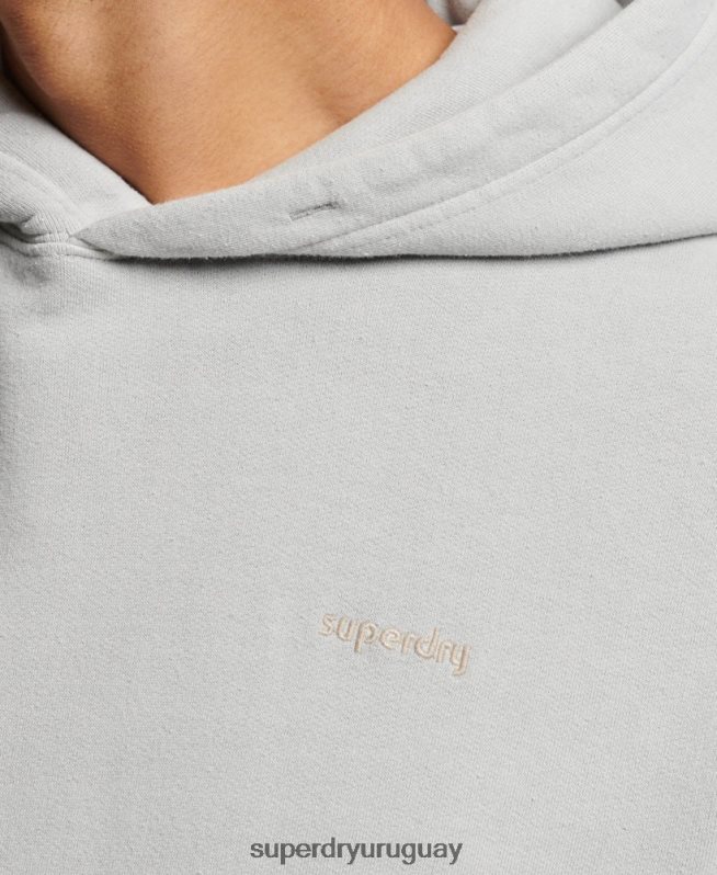 uy Superdry hombres sudadera con capucha vintage lavada gris claro DT2N8Z570 ropa