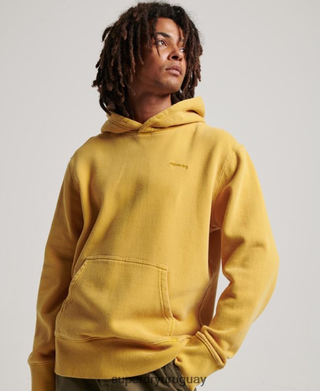 uy Superdry hombres sudadera con capucha vintage lavada oro DT2N8Z635 ropa