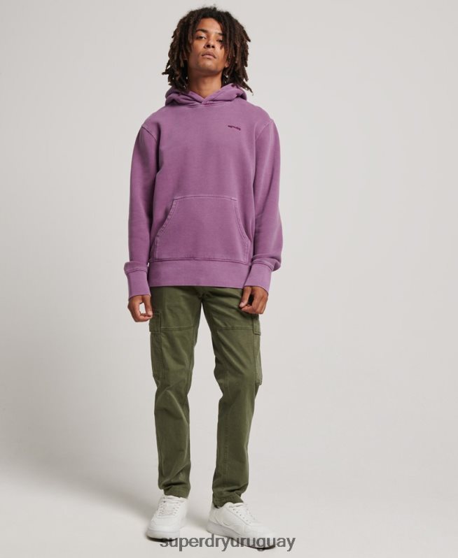 uy Superdry hombres sudadera con capucha vintage lavada púrpura DT2N8Z818 ropa