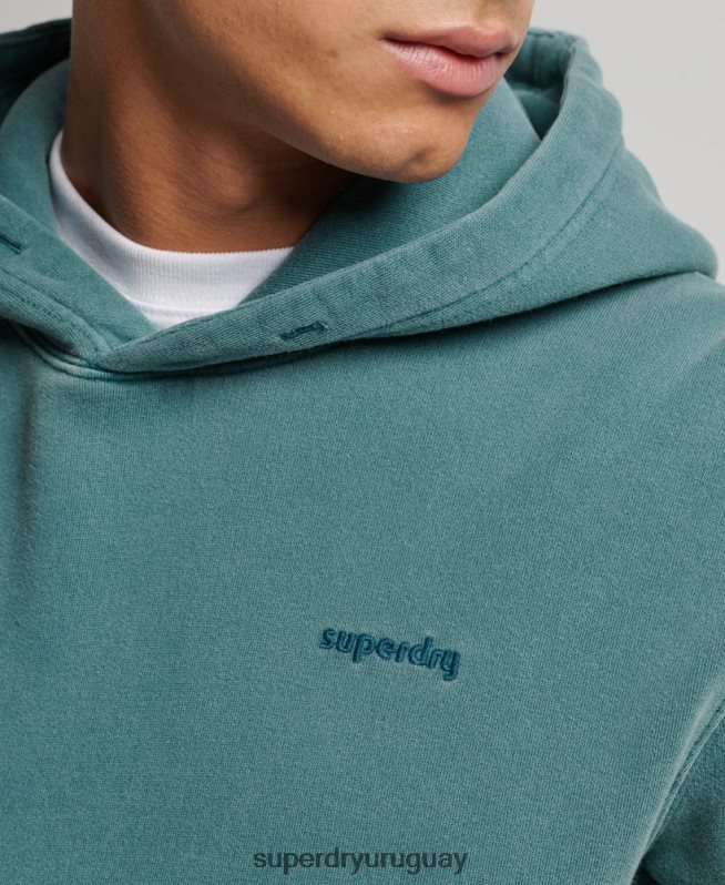 uy Superdry hombres sudadera con capucha vintage lavada turquesa DT2N8Z764 ropa