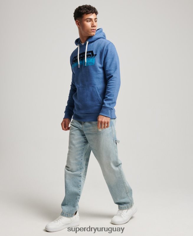 uy Superdry hombres sudadera con capucha vintage shadow Armada DT2N8Z753 ropa
