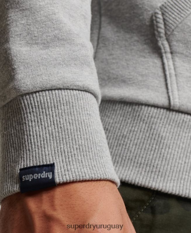 uy Superdry hombres sudadera con capucha vintage shadow gris claro DT2N8Z706 ropa