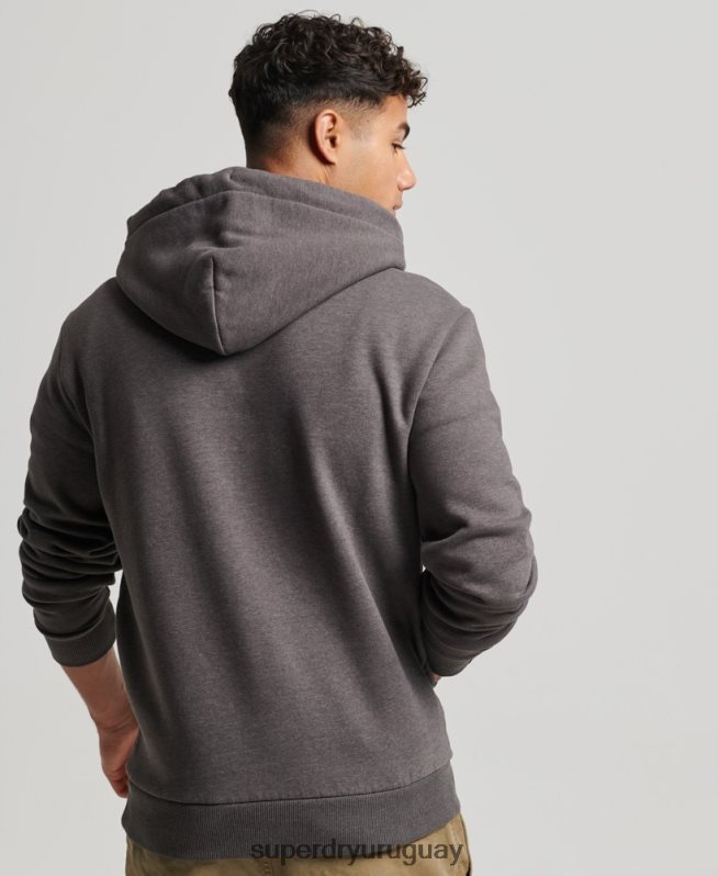 uy Superdry hombres sudadera con capucha vintage shadow negro DT2N8Z638 ropa