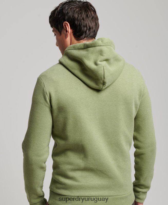 uy Superdry hombres sudadera con capucha vintage shadow verde DT2N8Z684 ropa