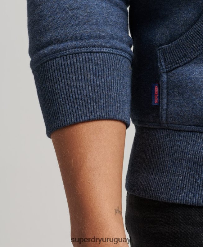 uy Superdry hombres sudadera con capucha y cremallera de algodón orgánico con logo vintage bordado Armada DT2N8Z480 ropa