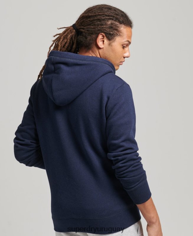 uy Superdry hombres sudadera con capucha y cremallera de algodón orgánico con logo vintage bordado Armada DT2N8Z5052 ropa