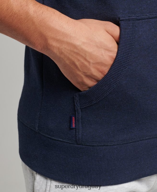 uy Superdry hombres sudadera con capucha y cremallera de algodón orgánico con logo vintage bordado Armada DT2N8Z5052 ropa