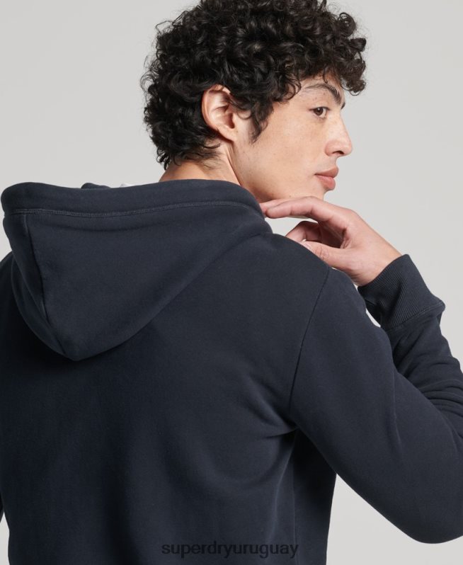 uy Superdry hombres sudadera con capucha y cremallera de algodón orgánico con logo vintage bordado Armada DT2N8Z5183 ropa