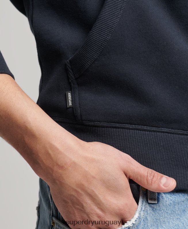 uy Superdry hombres sudadera con capucha y cremallera de algodón orgánico con logo vintage bordado Armada DT2N8Z5183 ropa