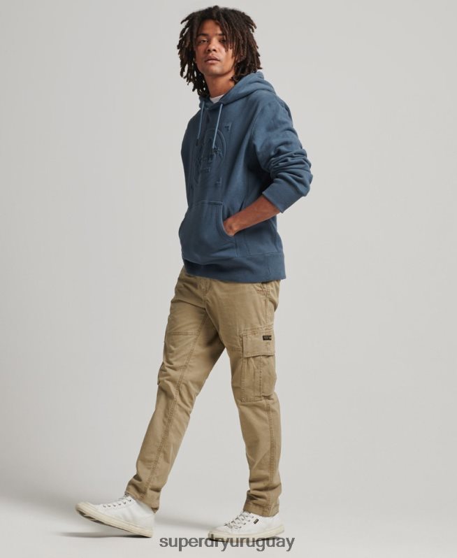 uy Superdry hombres sudadera con capucha y gráfico xp-d azul oscuro DT2N8Z717 ropa