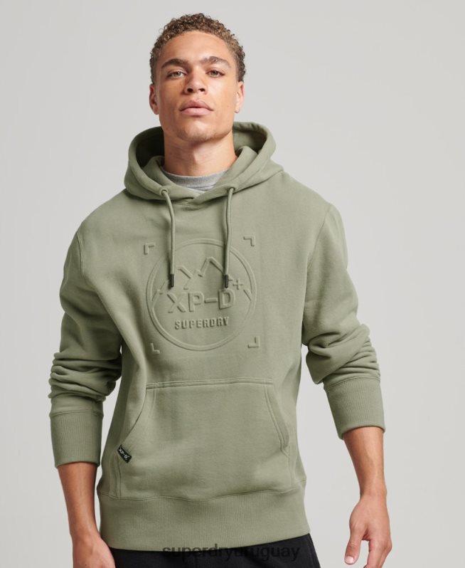 uy Superdry hombres sudadera con capucha y gráfico xp-d caqui DT2N8Z5098 ropa