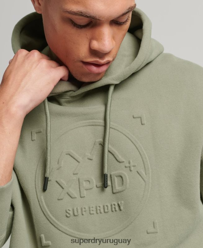 uy Superdry hombres sudadera con capucha y gráfico xp-d caqui DT2N8Z5098 ropa