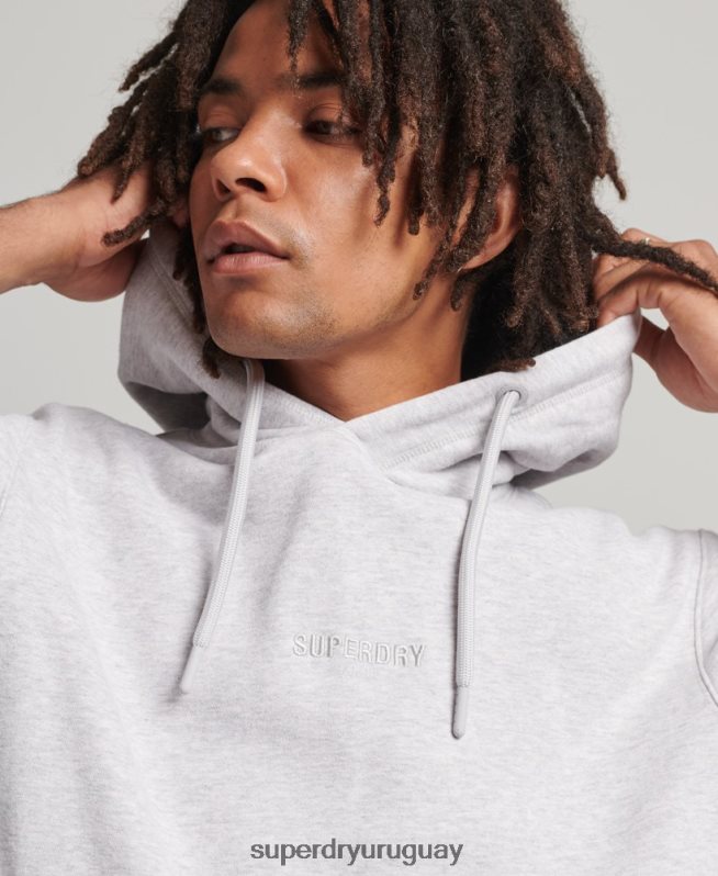 uy Superdry hombres sudadera con capucha y logo bordado gris DT2N8Z5113 ropa