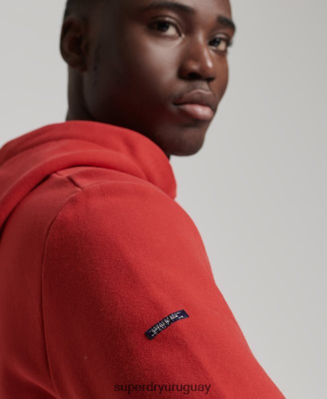 uy Superdry hombres sudadera con capucha y logo corporativo vintage rojo DT2N8Z836 ropa